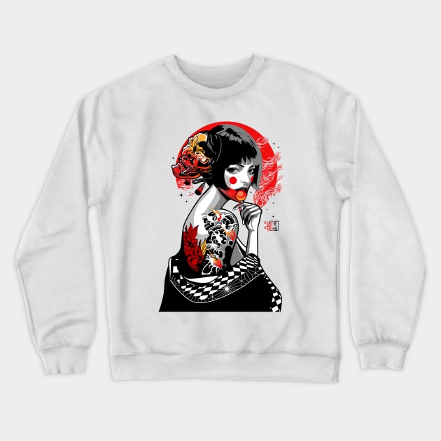 Geisha Pop Crewneck Sweatshirt by Heymoonly